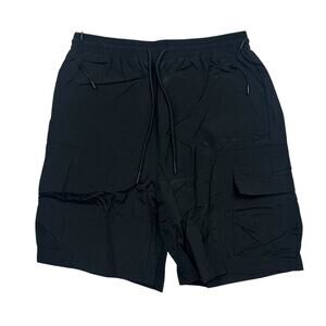 MNML Nylon Side Cargo Shorts Mens XS Black Tactical Utility Streetwear NWT